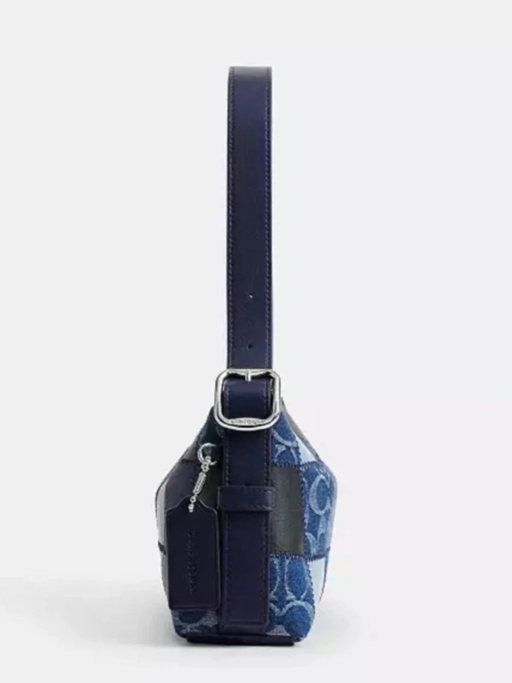 COACH Coachtopia Alter Ego Small Slouchy Shoulder Bag Patchwork Sig Leather Blue - Picture 2 of 9